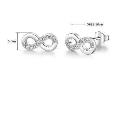 Silver Cubic Zirconia Stud Earrings - Vianchi Natural Glam