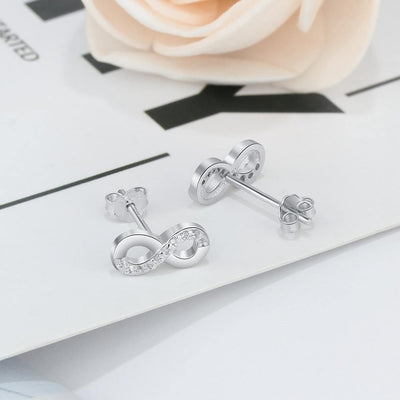 Silver Cubic Zirconia Stud Earrings - Vianchi Natural Glam