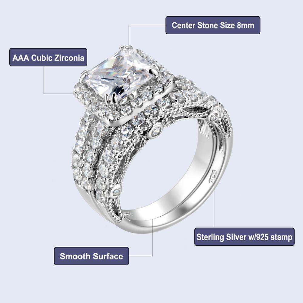 2 Pcs Halo Wedding Ring - Vianchi Natural Glam