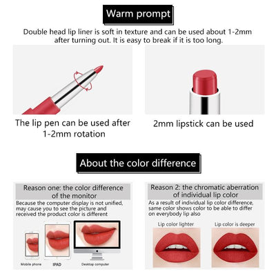 8 Color Matte Waterproof Lip Liner - Vianchi Natural Glam