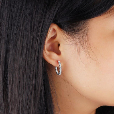 Women's Trendy Sterling Silver Hoop Earrings - Vianchi Natural Glam