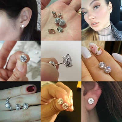 Women's Zircon Stone Silver Earrings - Vianchi Natural Glam