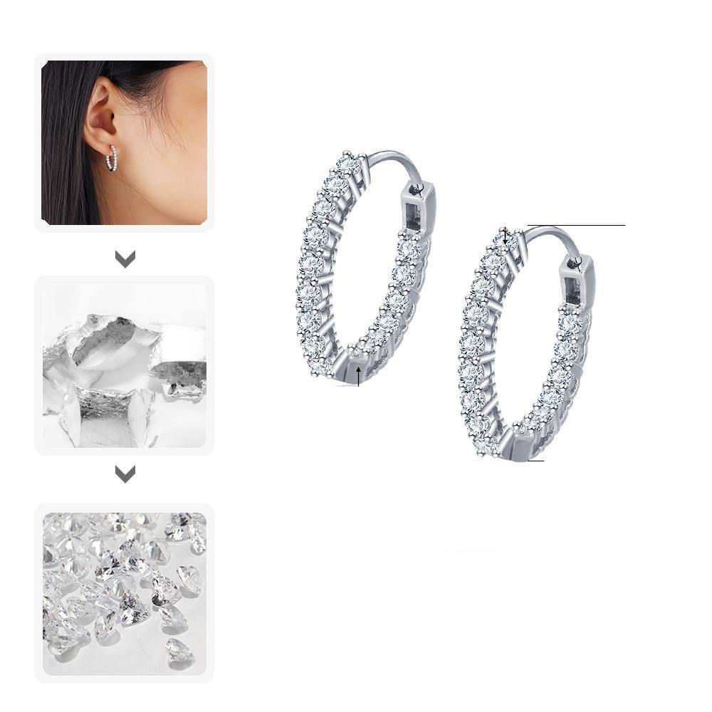 Women's Trendy Sterling Silver Hoop Earrings - Vianchi Natural Glam