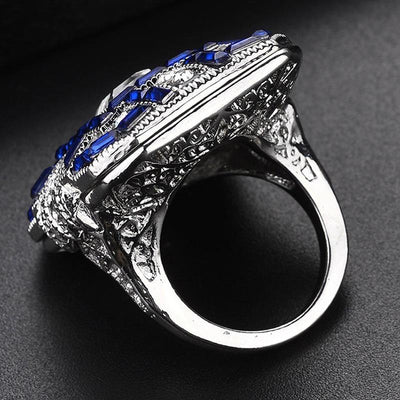 Blue Crystal Cubic Zirconia Band Rings - Vianchi Natural Glam