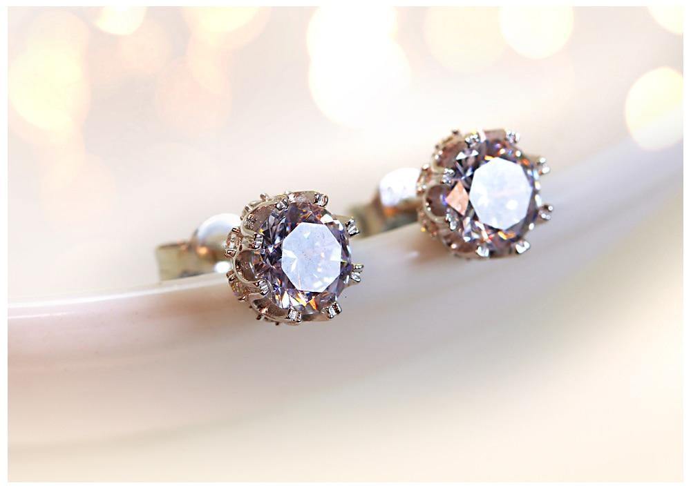 Women's Zircon Stone Silver Earrings - Vianchi Natural Glam
