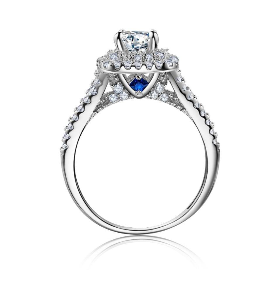 Victorian Style Blue Side Stones Classic Ring Set - Vianchi Natural Glam