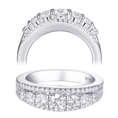 925 Sterling Silver Wedding Engagement Ring - Vianchi Natural Glam