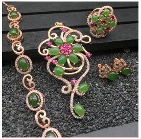Women's Ring Earring Bracelet 4 Suit Necklaces - Vianchi Natural Glam