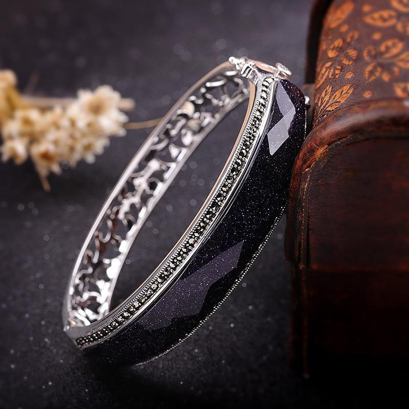 Sterling Silver Bangle Bracelets - Vianchi Natural Glam